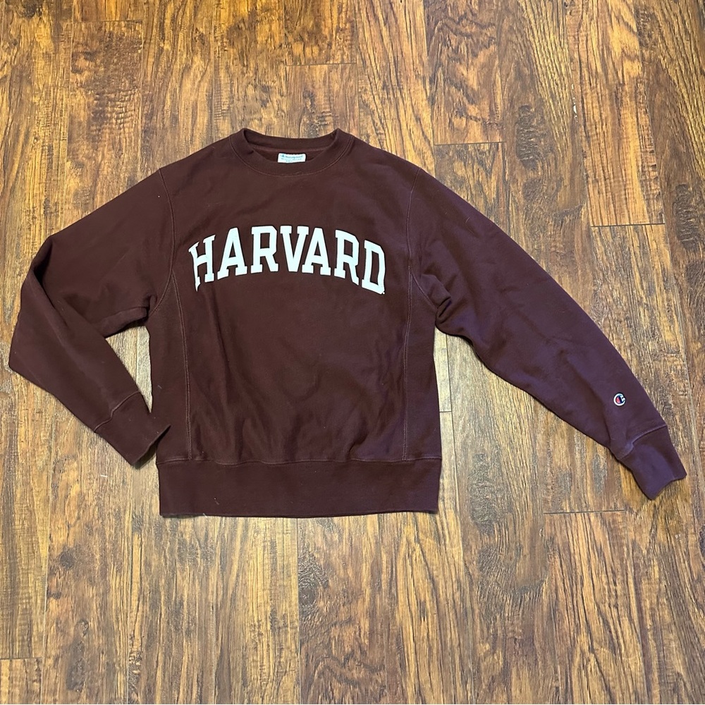 Harvard Maroon Champion Reverse Weave Sweatshirt S